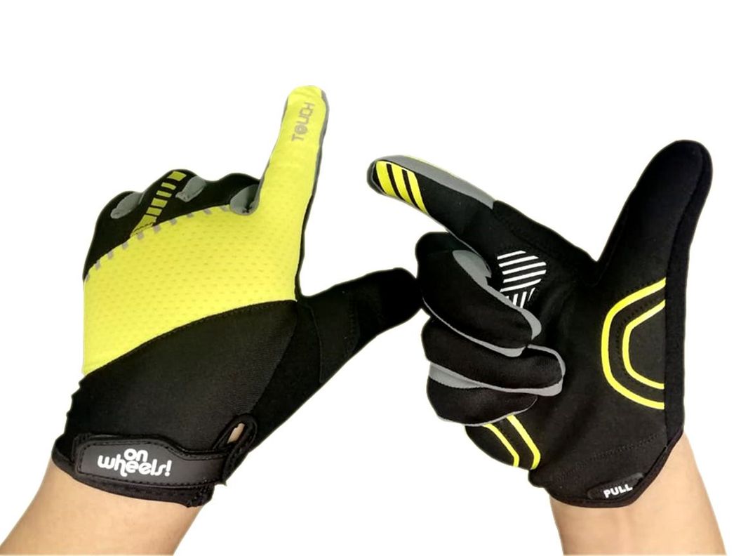 Guante Largo Touch Para Bicicleta Onweels Amarillo/negro-6