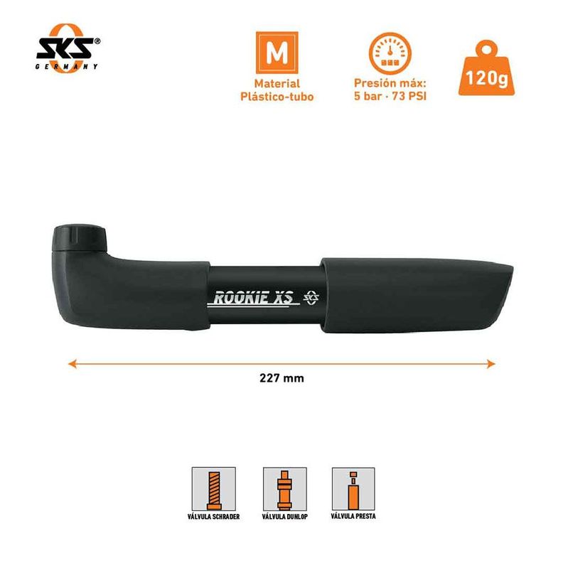 Bombín Mini Rookie Xs De Mano Para Bicicleta-1