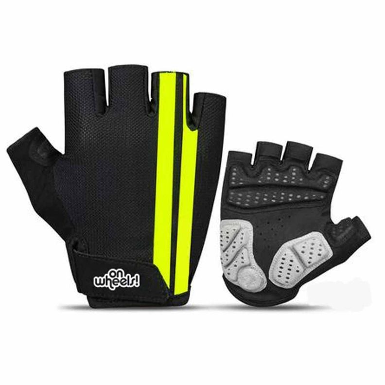 Guante Corto Para Bicicleta Ow Negro/amarillo-0