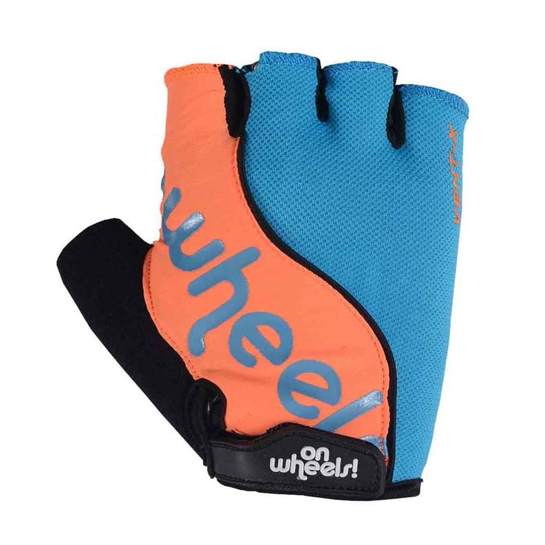 Guante Corto Onwheels Celeste/naranjo-1