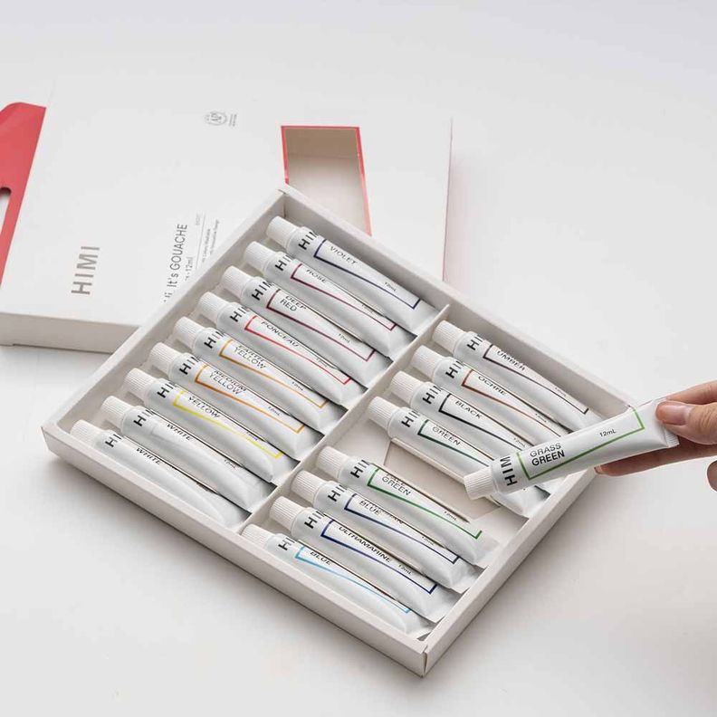 SET HIMI DE TUBO DE 24 PINTURA GOUACHE, 12ML-2