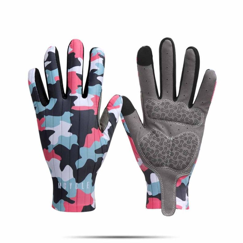 Guante Largo Para Ciclismo Ms003 Rosado Militar talla L-0