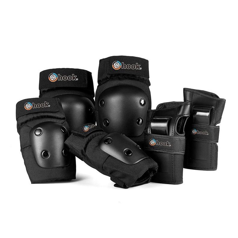 Set De Protecciones Adulto Hook Black L