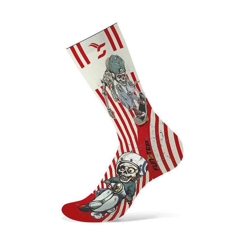Calcetines Funstep Con Dibujos Blanco Roto/rojo  L (40-43)-0