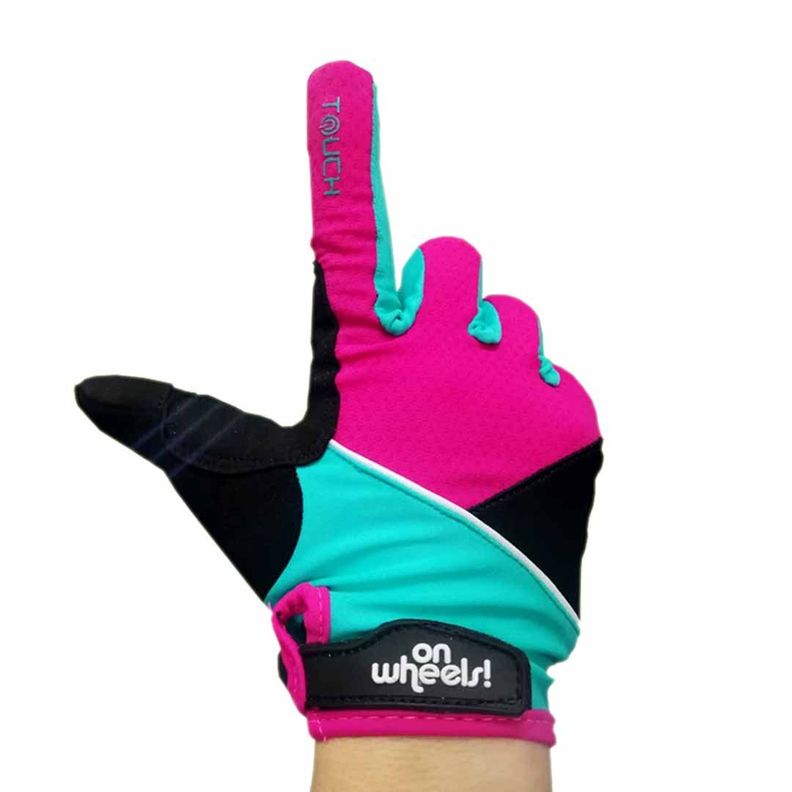 Guante Largo Touch Para Ciclismo Onwheels Morado/verde-2