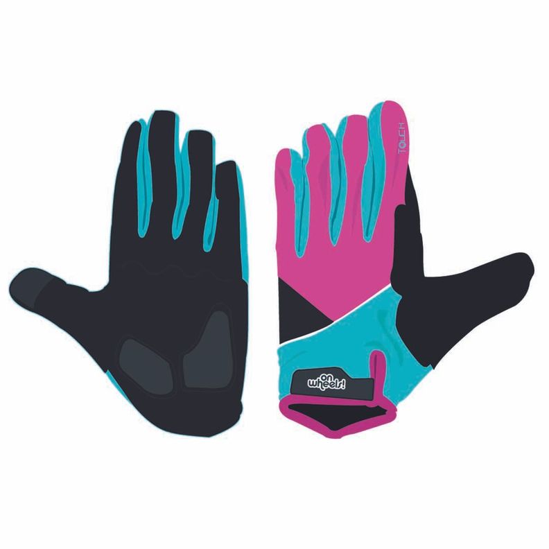 Guante Largo Touch Para Ciclismo Onwheels Morado/verde-3