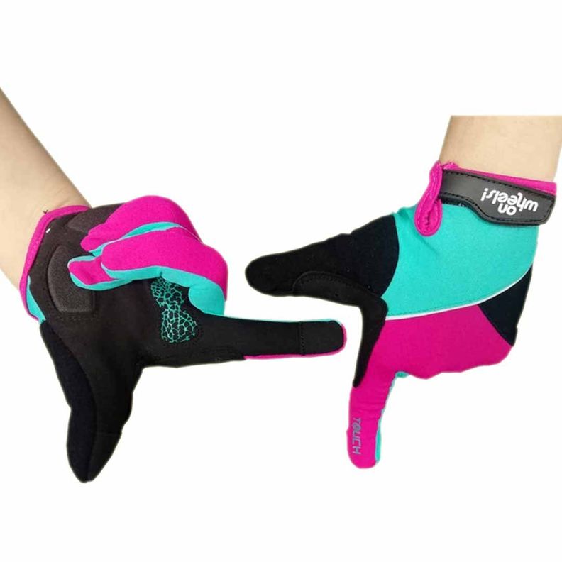 Guante Largo Touch Para Ciclismo Onwheels Morado/verde-4