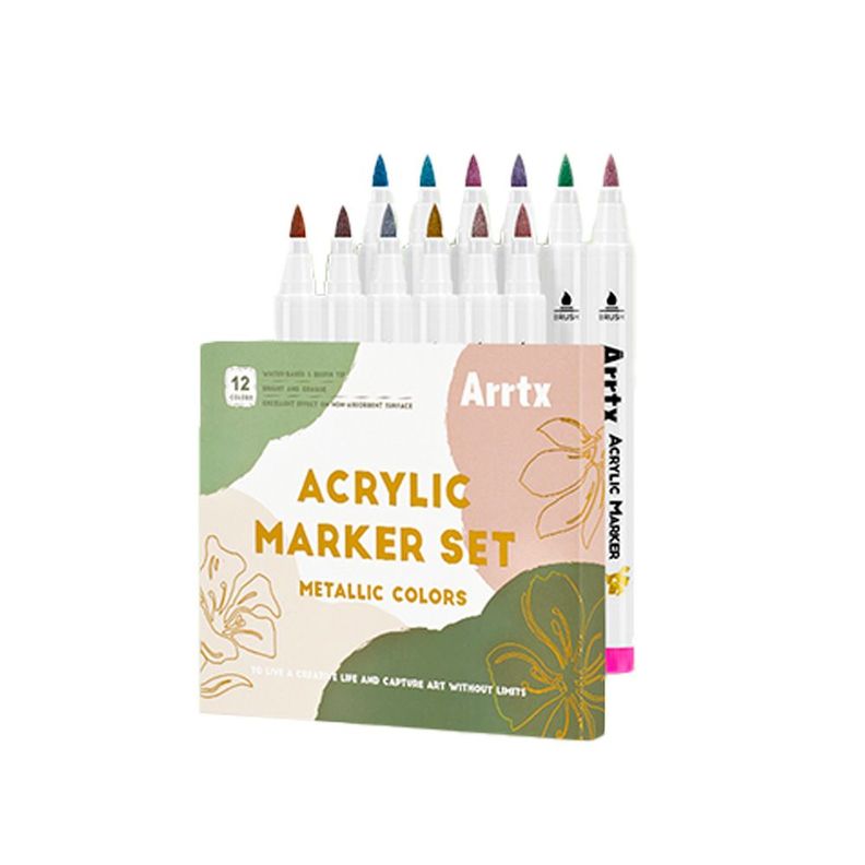 ARRTX MARCADORES METALICOS DE PINTURA ACRILICA DE 12 COLORES Surtido