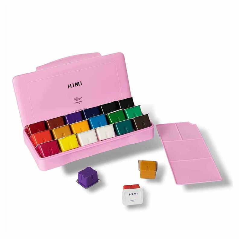 Set Miya gouache 18 colores / 30gr sin pinceles rosado