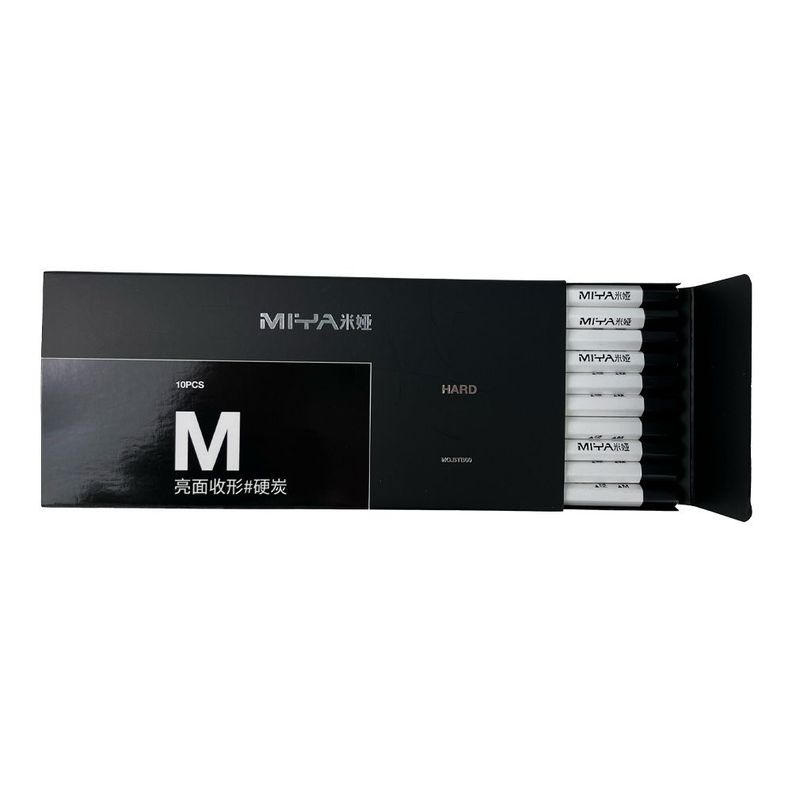 LÁPIZ DE CARBÓN MIYA M SERIES 10UNDS, DURO-1