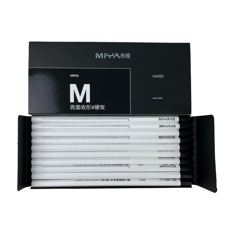 LÁPIZ DE CARBÓN MIYA M SERIES 10UNDS, DURO-2