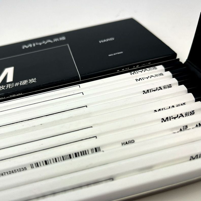 LÁPIZ DE CARBÓN MIYA M SERIES 10UNDS, DURO-3