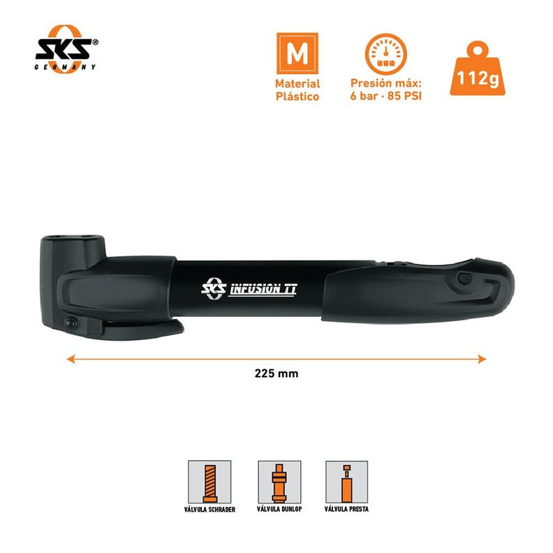Bombín De Mano Para Bicicleta Telescópico  Tt-2