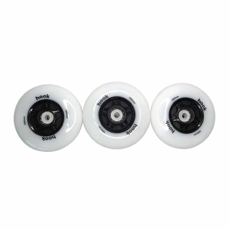 Ruedas Hook En Línea 110mm Blancas Con Luz-1