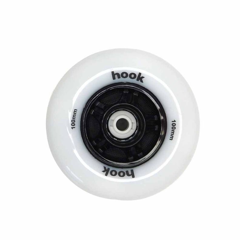 Ruedas Hook En Línea 110mm Blancas Con Luz-2