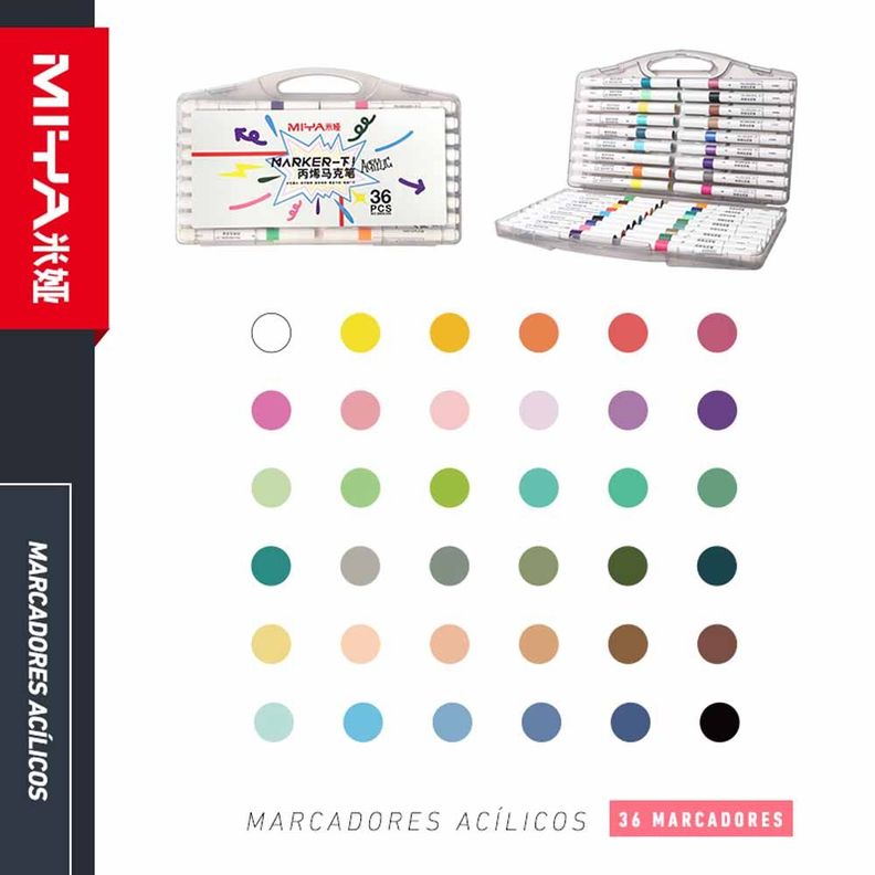 Himi - Miya Set De Marcadores Acrilicos 36 Colores-2