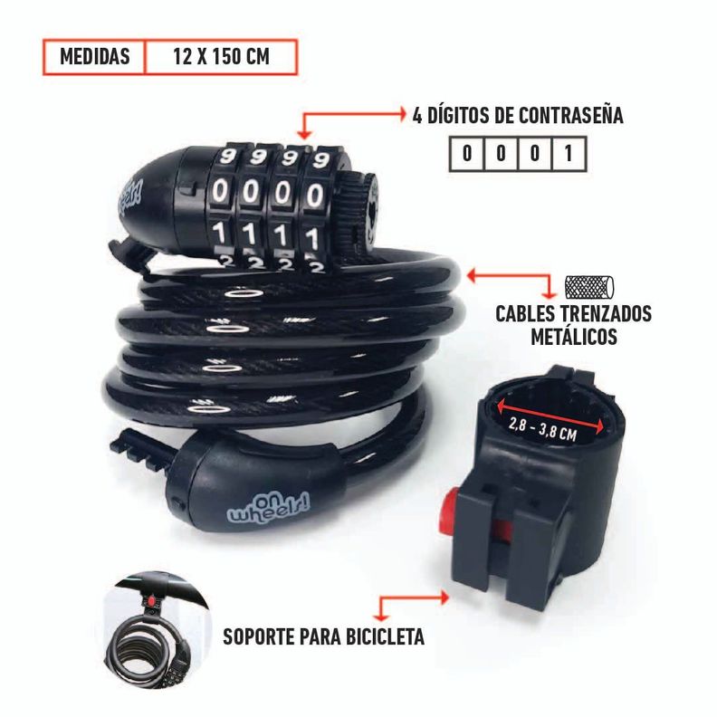Casco Bicicleta + Candado Espiral-2