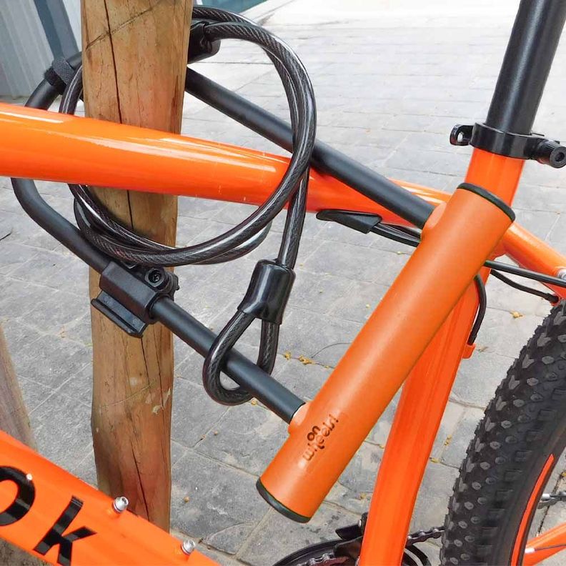 Candado U-lock Onwheels Largo Con Piola Y Soporte - Naranjo-7