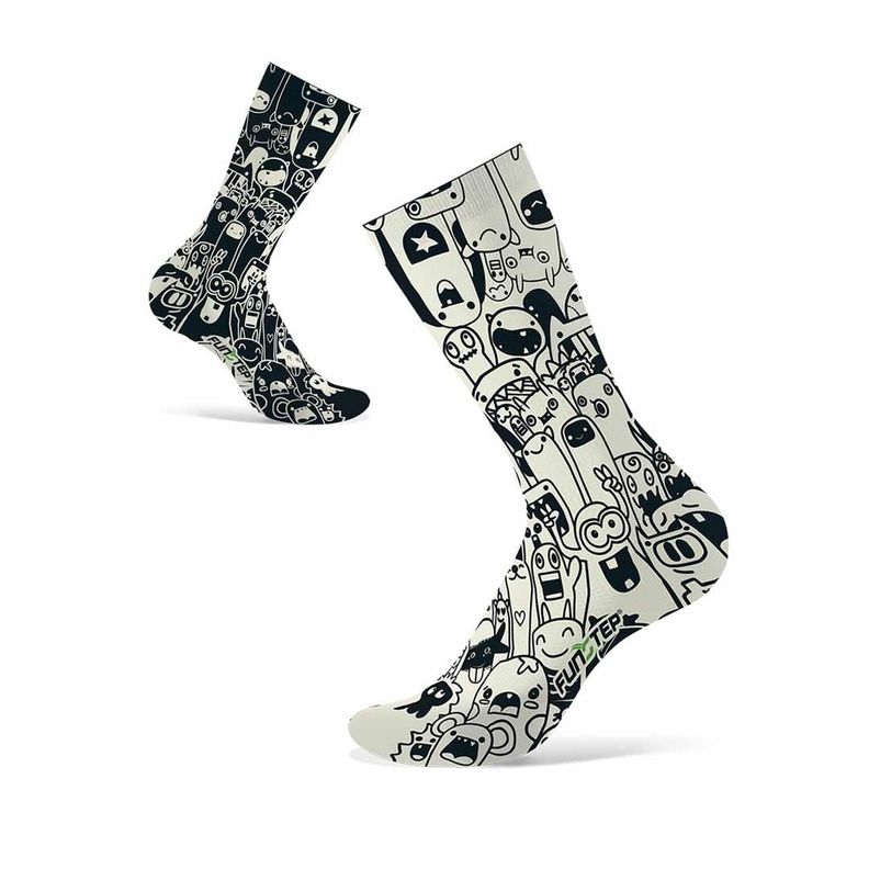 Calcetines Funstep Divertidos Negro/blanco Xl ( 44-47)-0