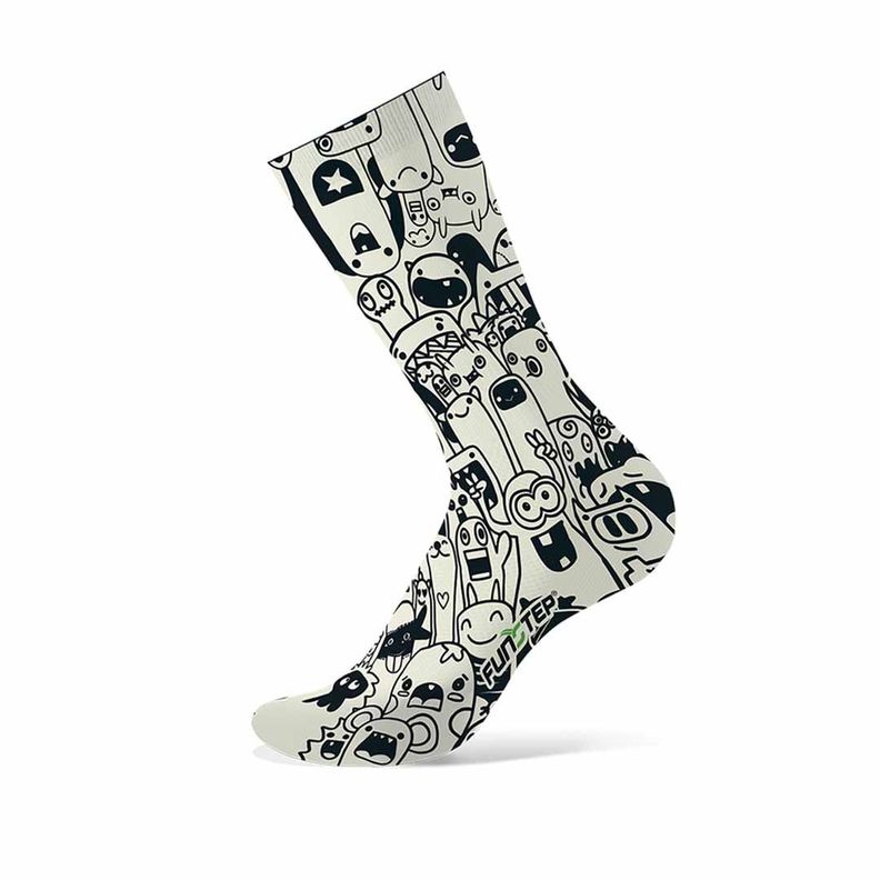 Calcetines Funstep Divertidos Negro/blanco Xl ( 44-47)-1