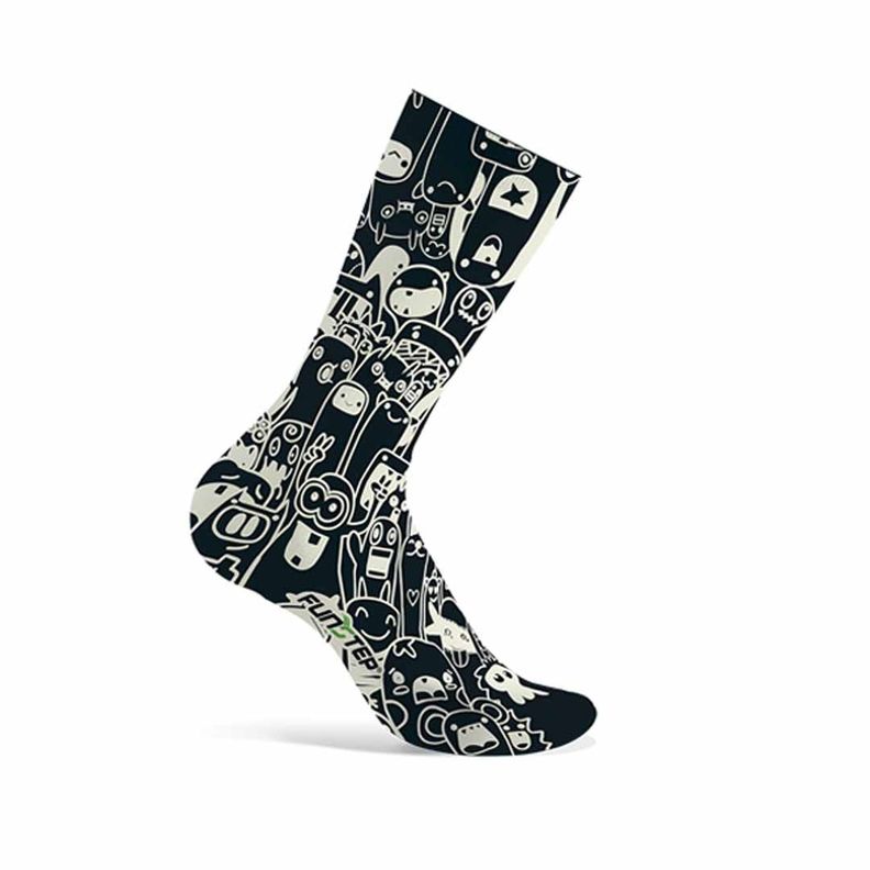 Calcetines Funstep Divertidos Negro/blanco Xl ( 44-47)-2
