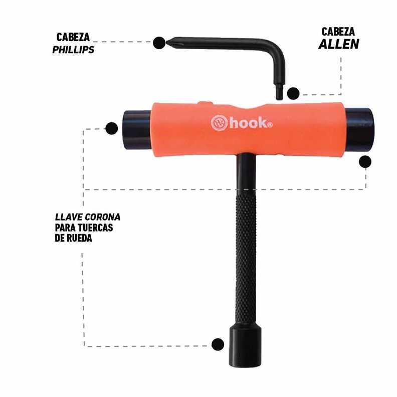 Herramienta Para Patines Pro Hook /penny Orange-3