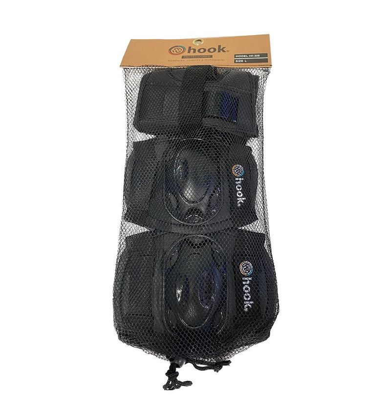 Set De Protecciones (rodilla-codo-muñeca) 309 Negra Talla L-2