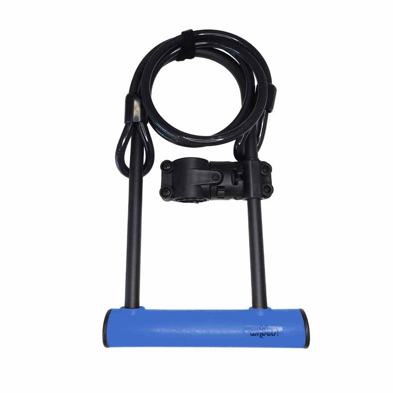 Candado U-lock Onwheels Largo Con Piola Y Soporte - Azul-0