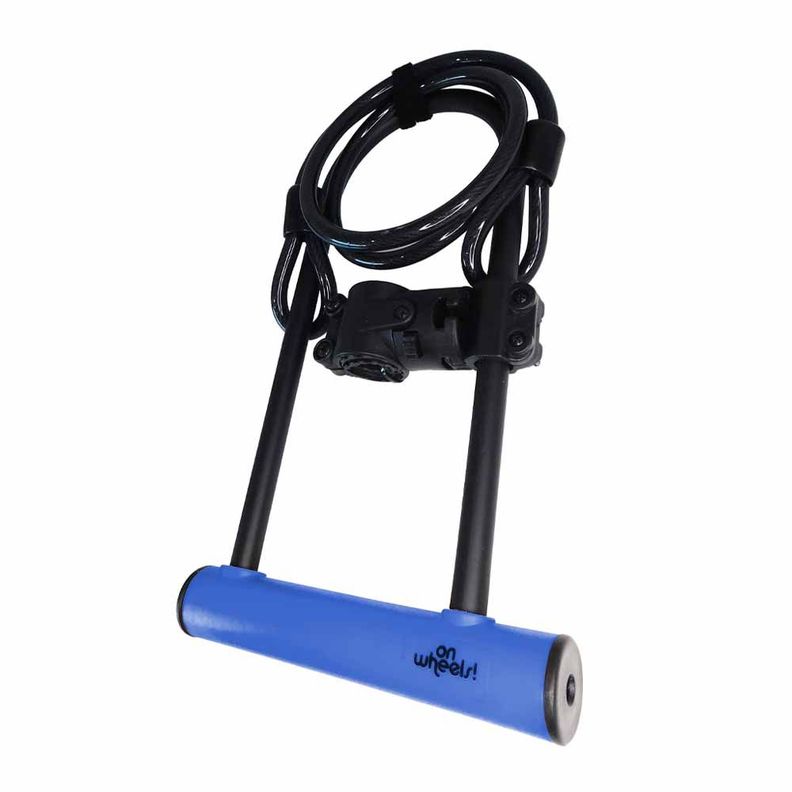 Candado U-lock Onwheels Largo Con Piola Y Soporte - Azul-1