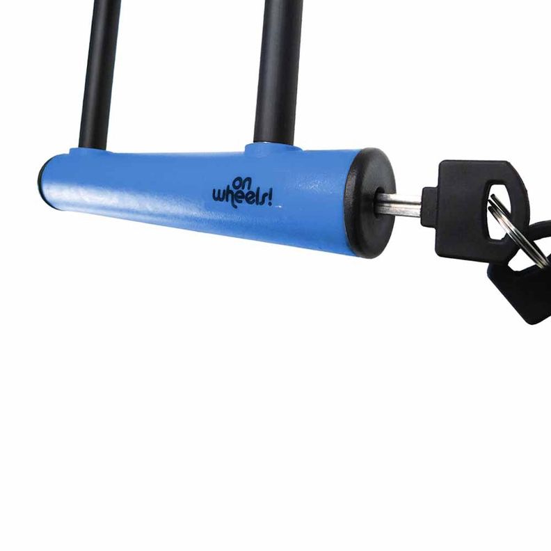 Candado U-lock Onwheels Largo Con Piola Y Soporte - Azul-3