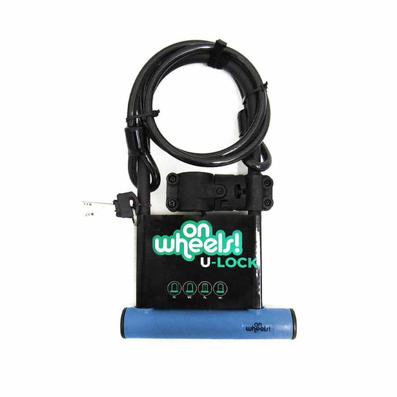 Candado U-lock Onwheels Largo Con Piola Y Soporte - Azul-6