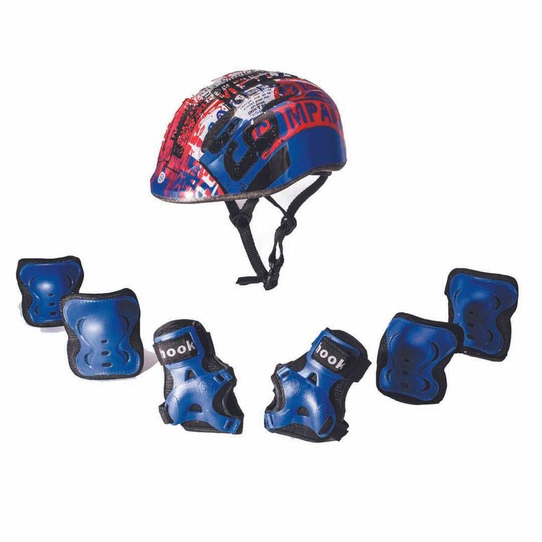 Set Proteccion Y Casco Hook Niño - Incluye Muñequera-0