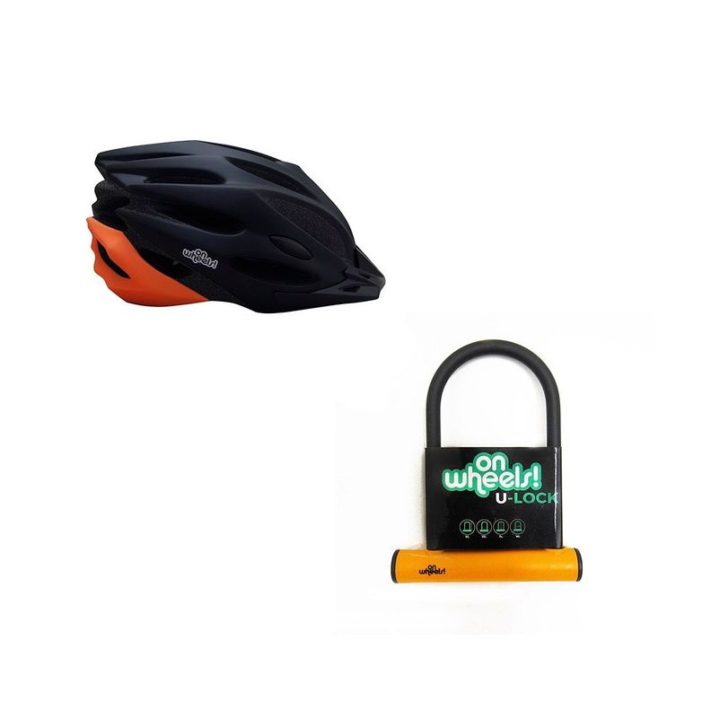 Casco On Wheels Sport De Bicicleta Con Candado Naranja-0
