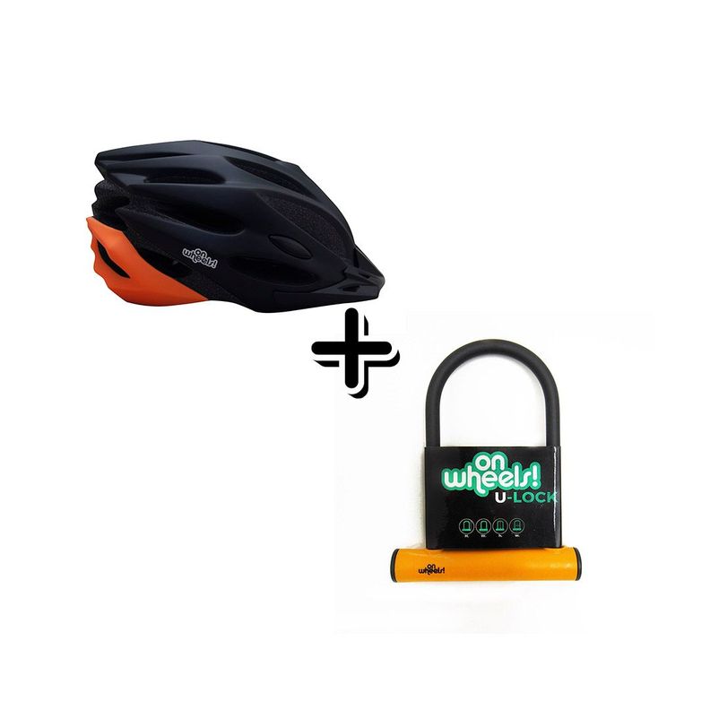 Casco On Wheels Sport De Bicicleta Con Candado Naranja-3