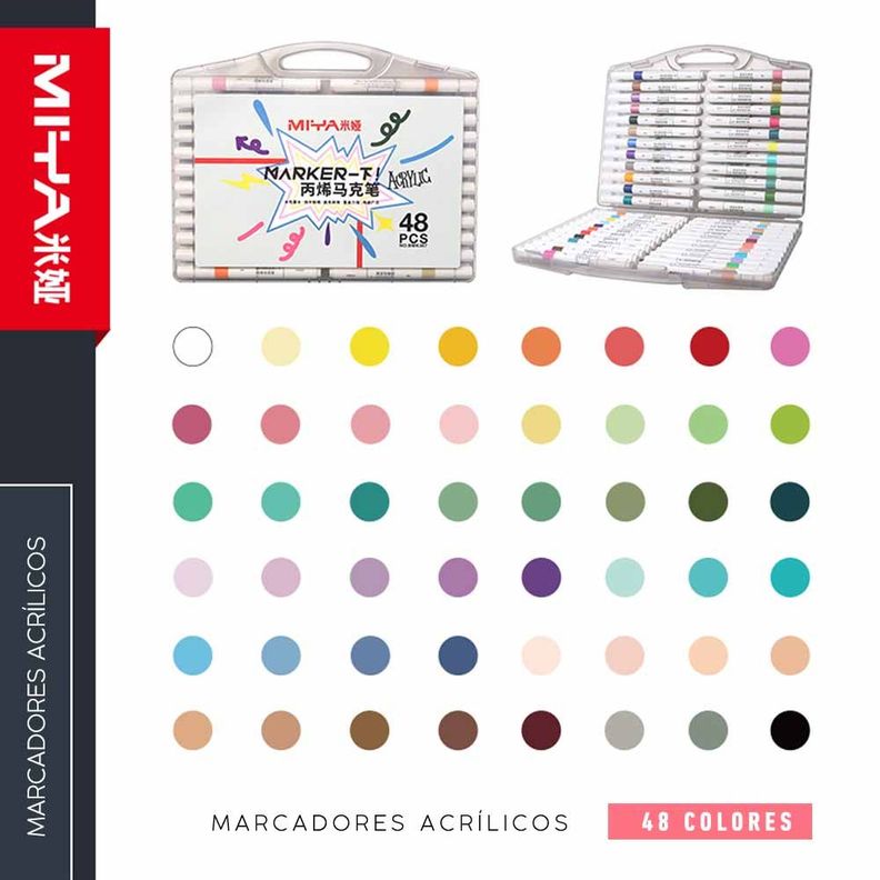 Himi - Miya Set De Marcadores Acrilicos 48 Colores-2