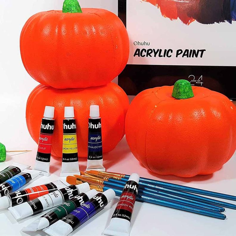 Set 24 Pinturas Acrílicas 12ml + 6 Pinceles-3