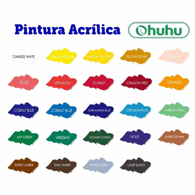 Set 24 Pinturas Acrílicas 12ml + 6 Pinceles-6