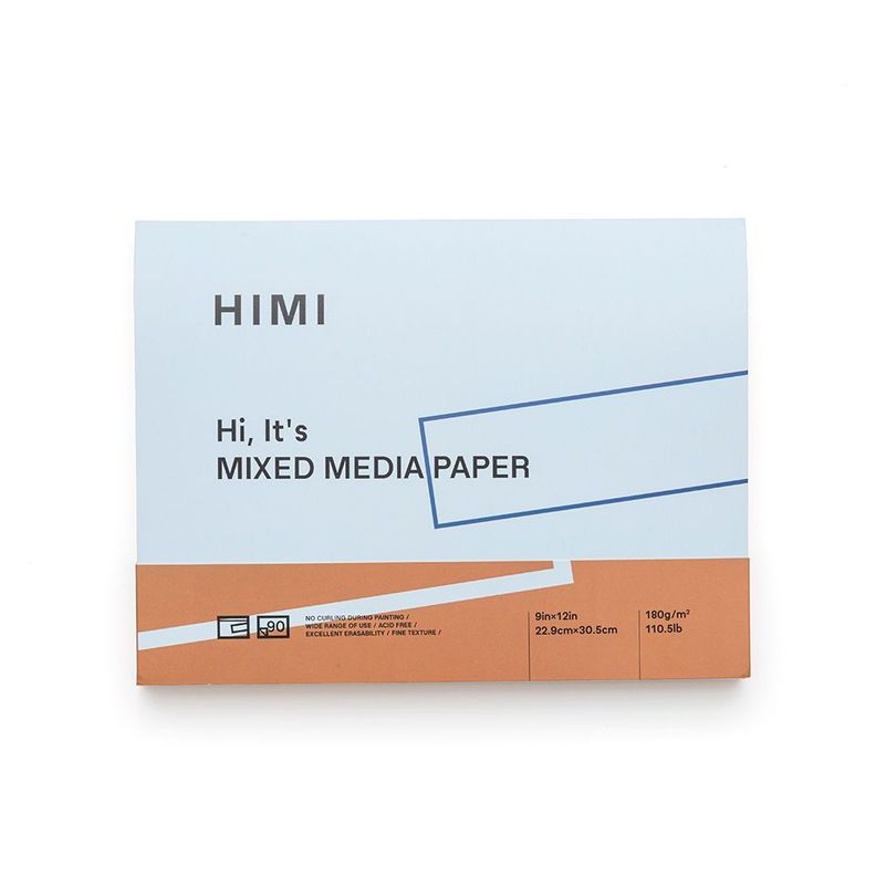 HIMI Block Tecnicas Mixtas 22.9 x 30.5cm 180g 90 hojas Azul