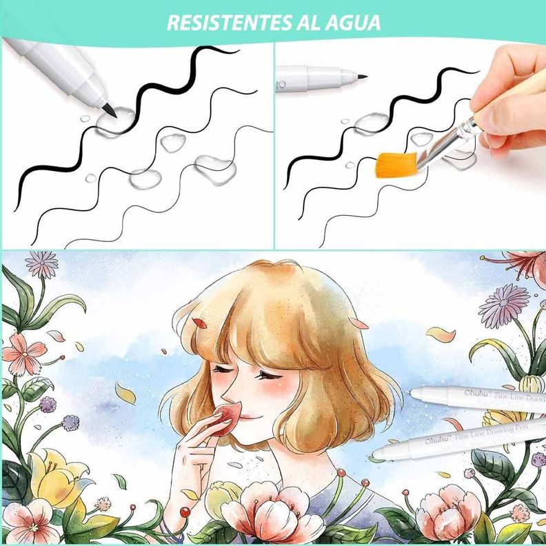Ohuhu 8 Marcador Tiralíneas Para Dibujo.-3