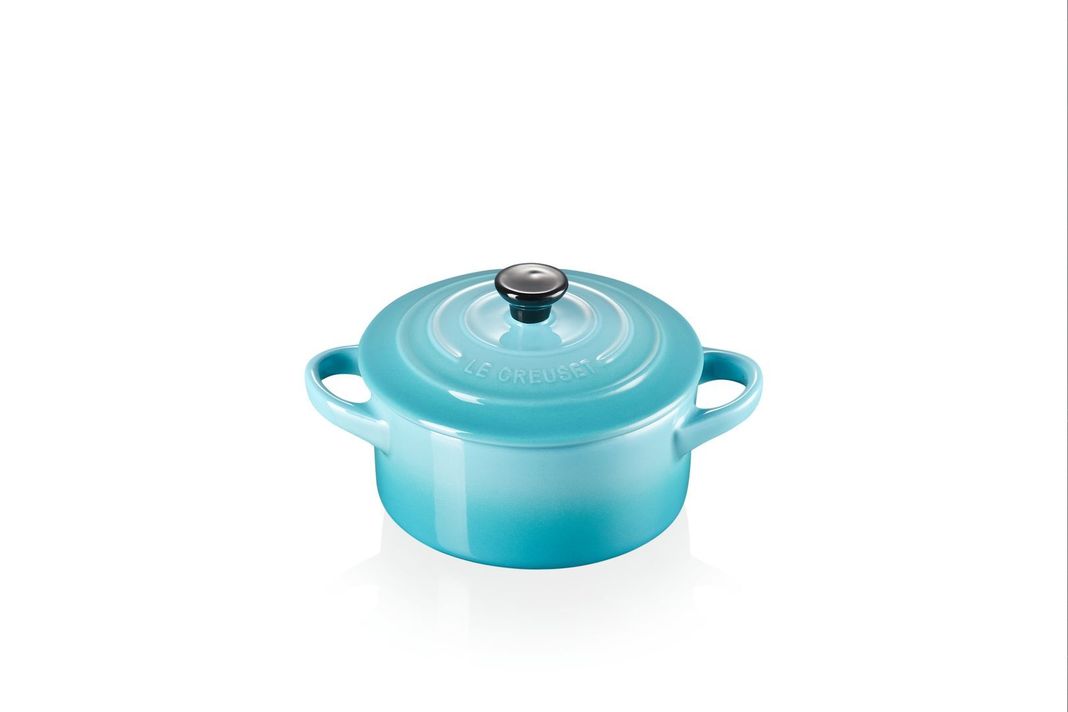 Mini Cocotte Redonda 10cm Azul Caribe-0