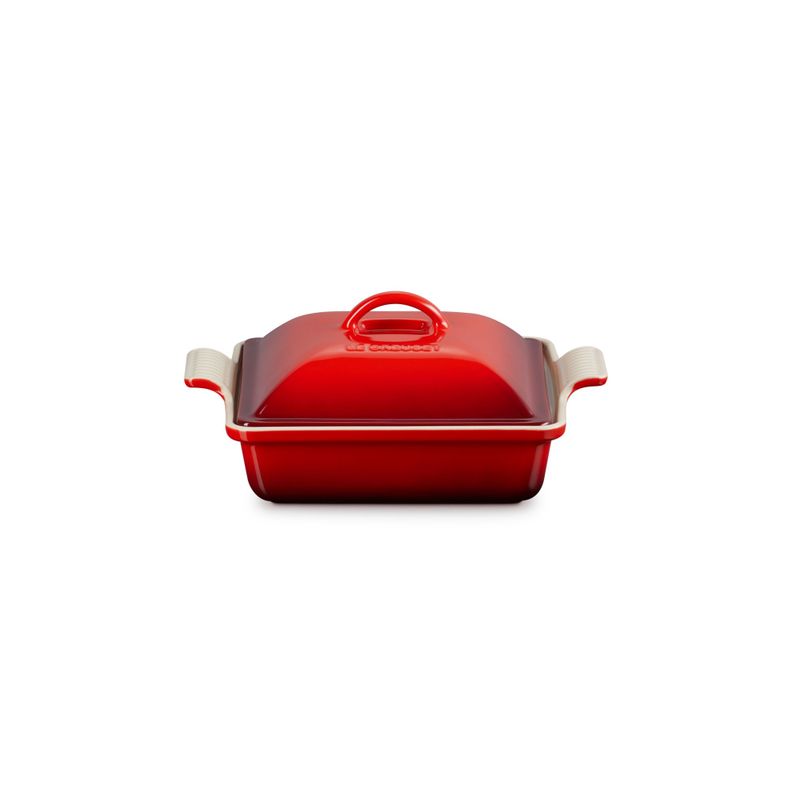 Le Creuset Bandeja Cuadrada Heritage c/ tapa 23cm Cereza Rojo