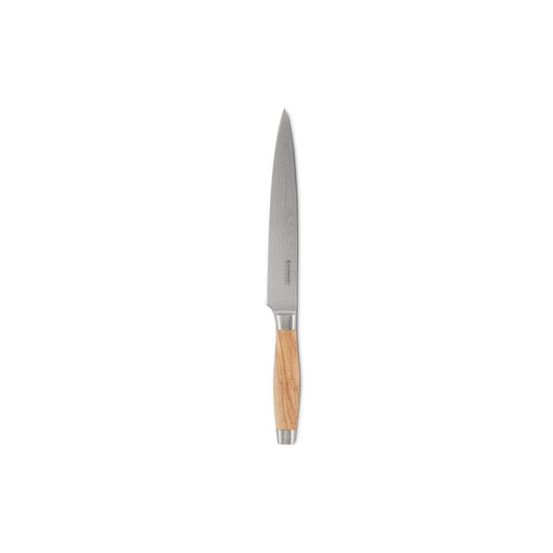 Le Creuset Cuchillo Talle 20Cm Madera De Olivo Plateado Metalico