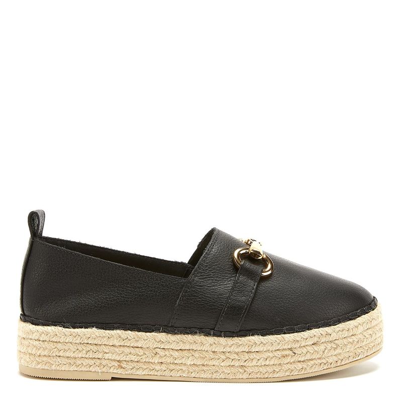 Alpargata de cuero mujer Gacel negro Maira