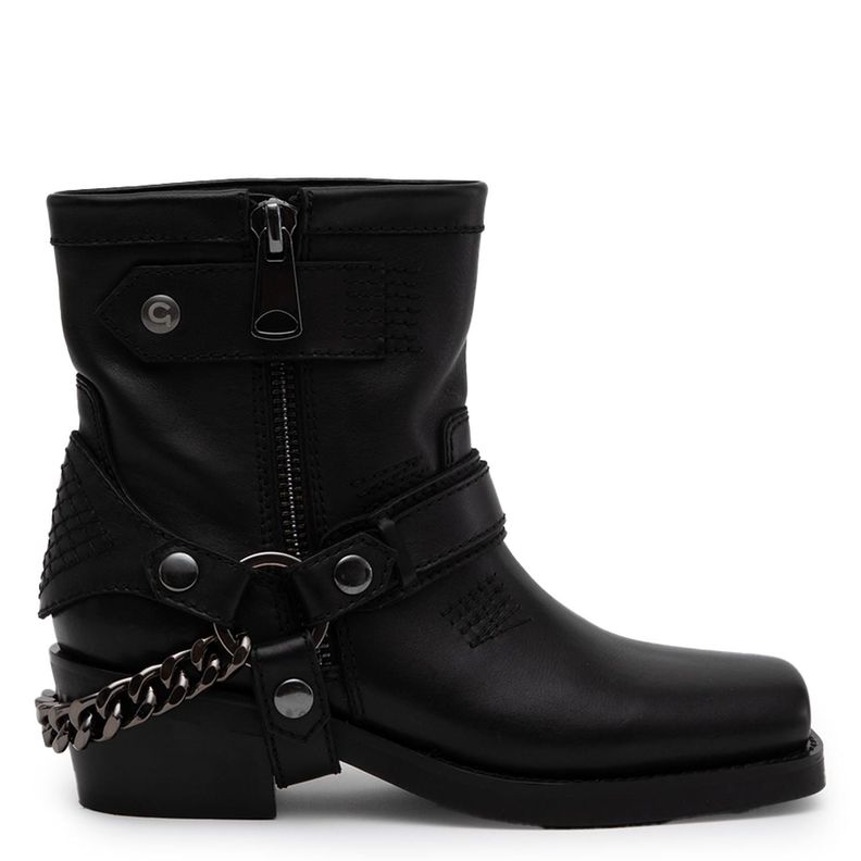 Botin de cuero mujer Gacel negro Macy
