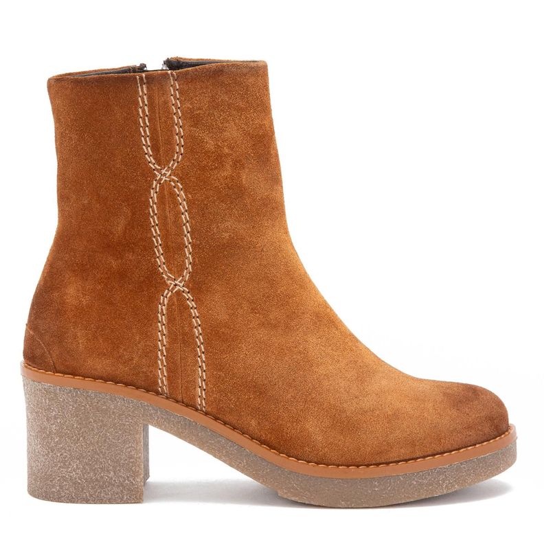 Botin de cuero mujer Gacel tostado Meg