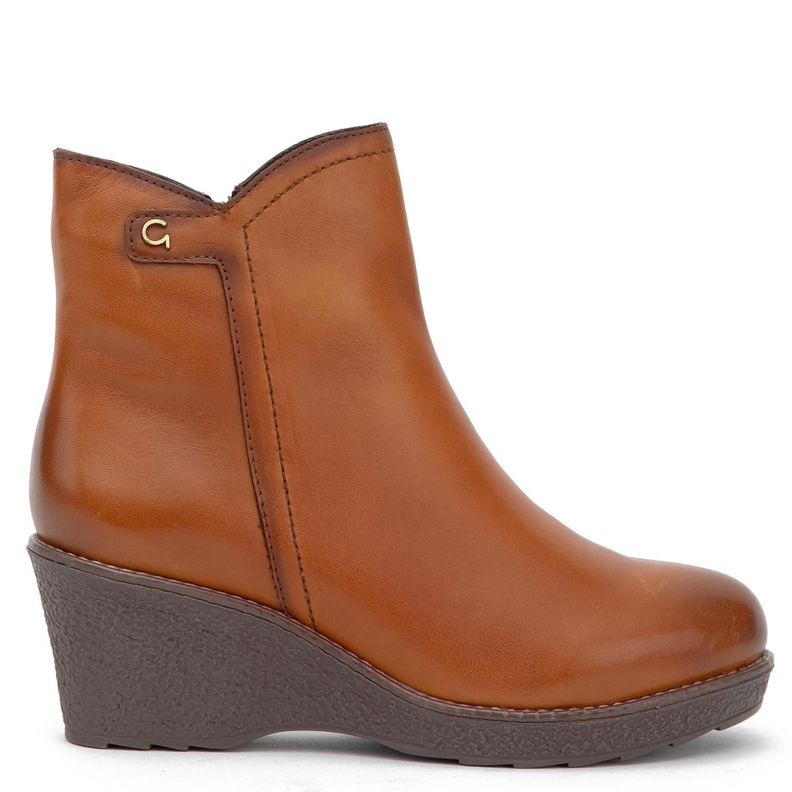Botin de cuero mujer Gacel tostado Leda
