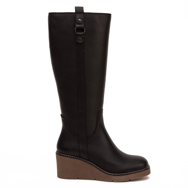 Bota de cuero mujer Gacel negro Ledy