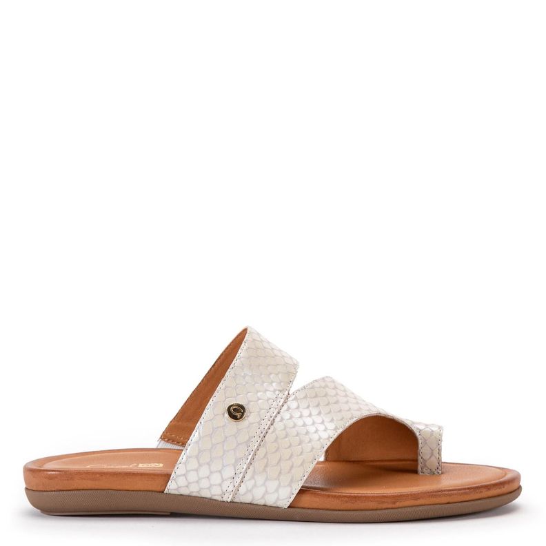 Sandalia de cuero mujer Gacel Off White fi