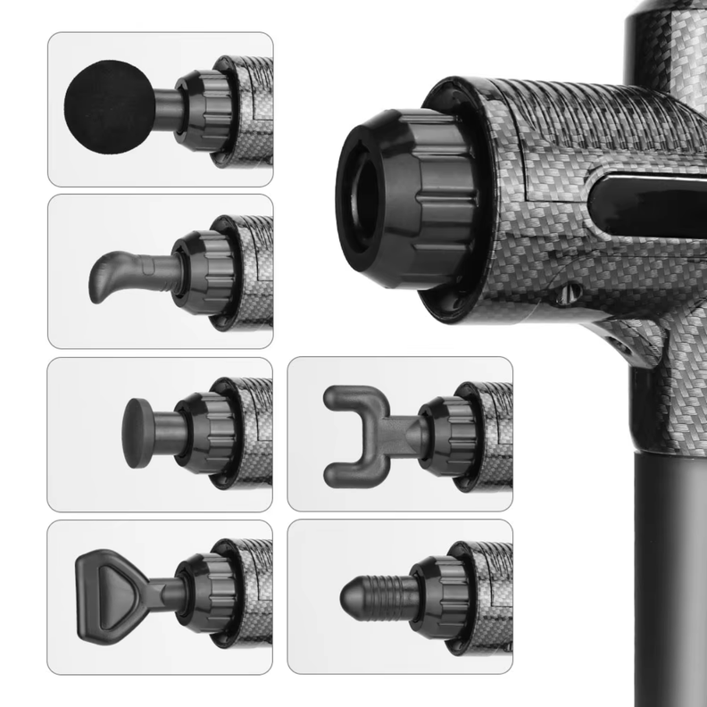 Pistola Masajeadora Cuerpo Completo Harmonik A2 Gris + 06 Cabezales-4