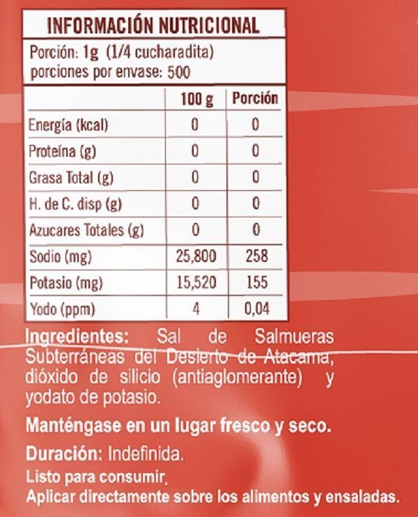 Sal Atacama Gruesa Reducida en Sodio - 500 g-1